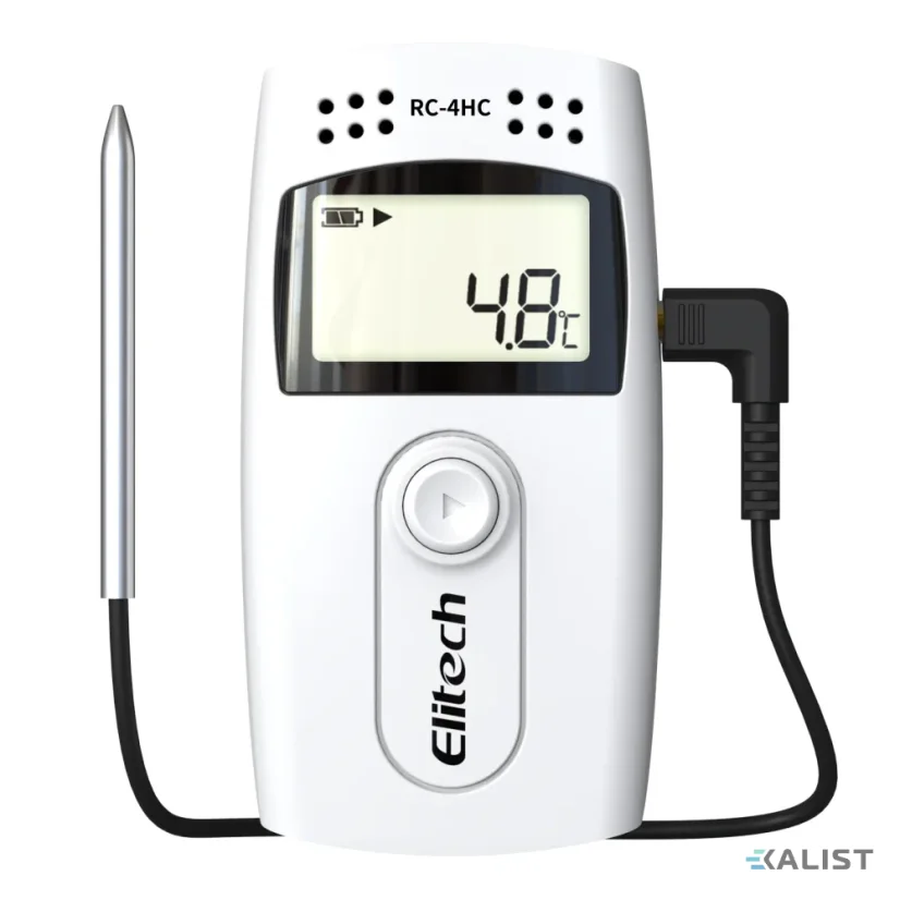 Elitech RC-4HC temperature, humidity data logger with external temperature probe