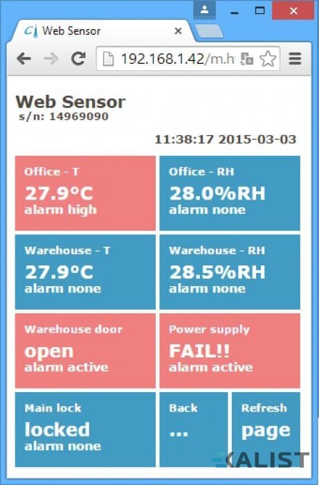 Web Sensor Comet P8652 PoE dvoukanálový snímač s binárními vstupy