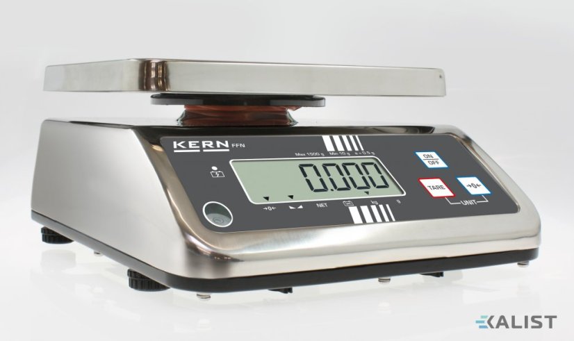 Mostová stupnica KERN FFN-N - Maximálna váživosť: 15 kg, Rozlíšenie - hmotnosť (dielik): 2 g, Opakovateľnosť: 2 g, Linearita: ± 4 g