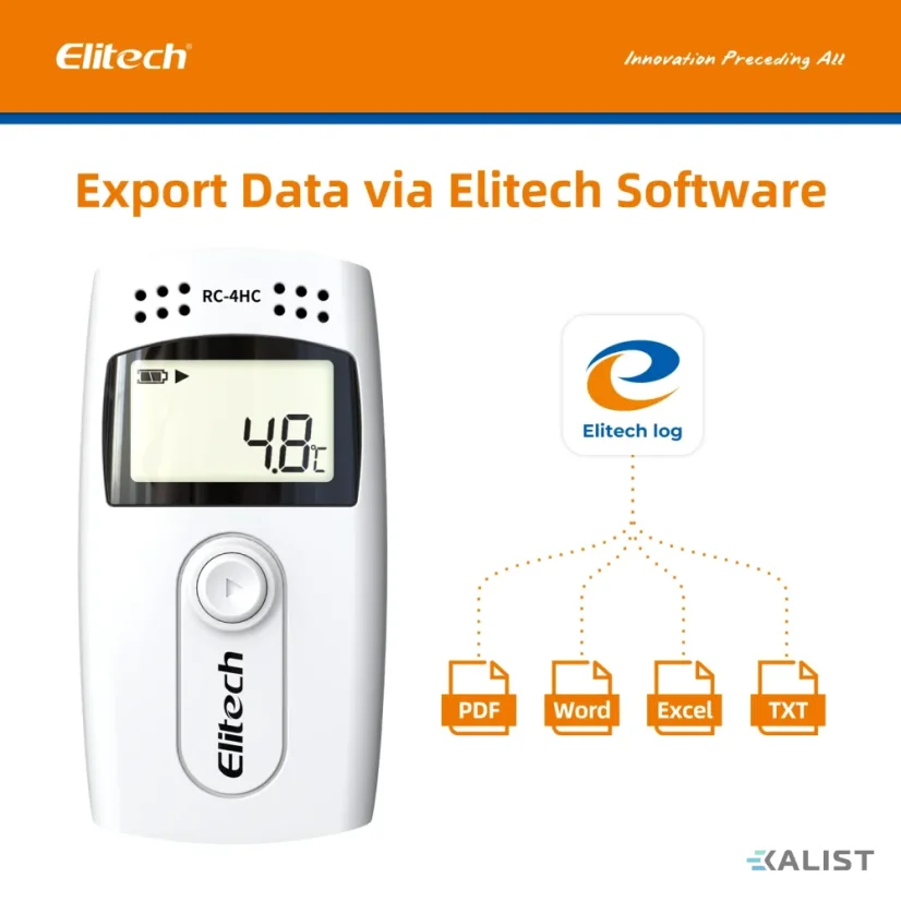 Elitech RC-4HC temperature, humidity data logger with external temperature probe