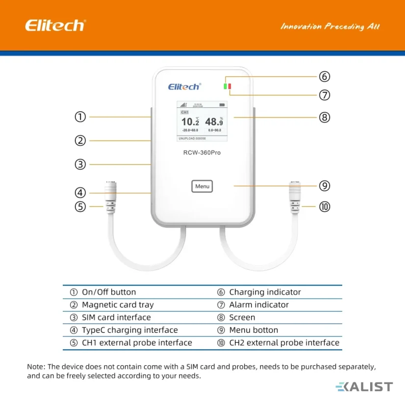 WiFi teploměr Elitech RCW-360Pro