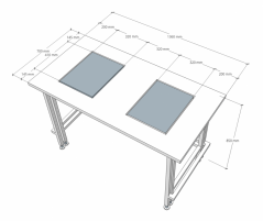Laboratorní stůl pro dvě analytické váhy