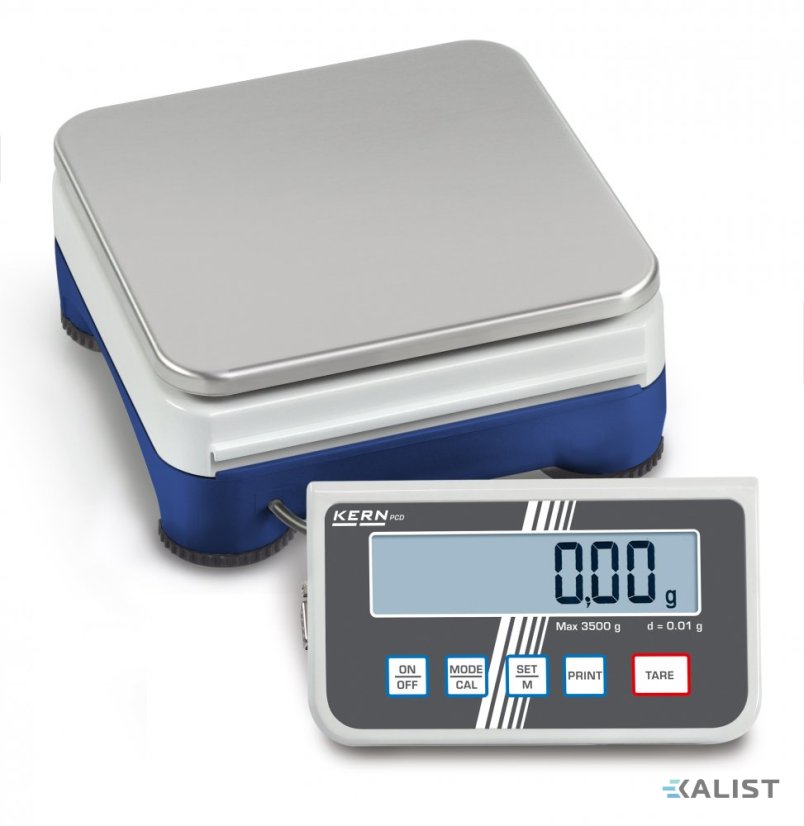 Laboratórna váha Kern PCD - Maximálna váživosť: 10 kg, Rozlíšenie - hmotnosť (dielik): 1 g, Rozmery vážiacej plochy: 160 × 160 mm, Opakovateľnosť: 1 g, Linearita: ± 3 g
