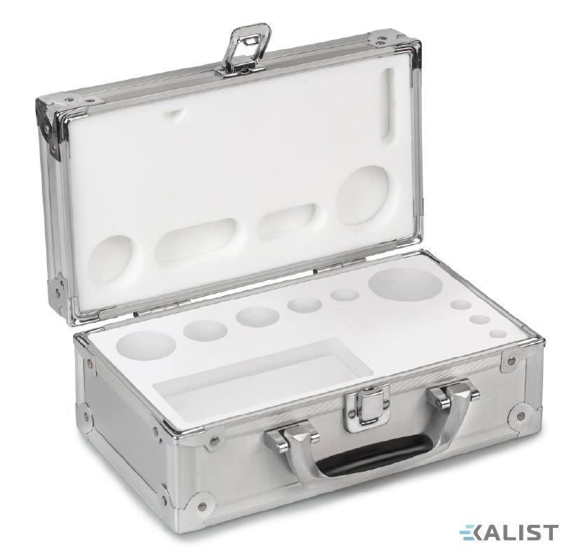 Hliníkový kufor KERN pre sady závaží E1 - M2 - Zloženie sady:: 1 mg - 50 g