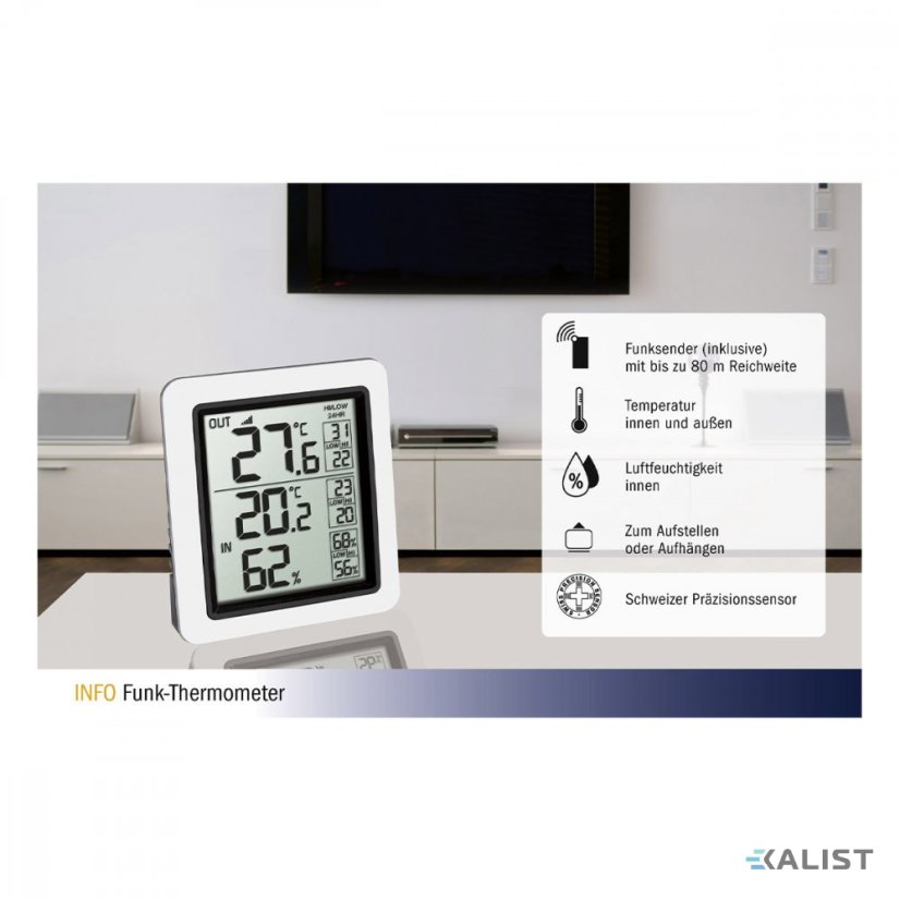 Bezdrátový teploměr s vlhkoměrem TFA  INFO 30.3065.02
