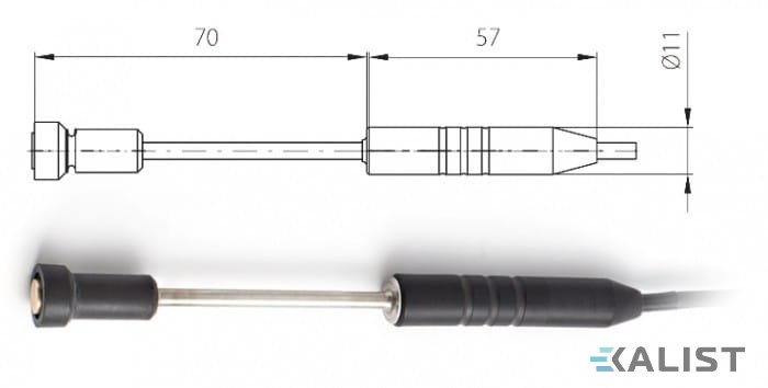 Teplotní dotyková sonda 2034-220/M, kabel 1 m - MiniDin