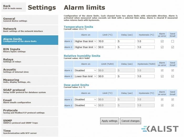 Snímač teploty a vlhkosti Comet H3531 s výstupem na Ethernet a relé