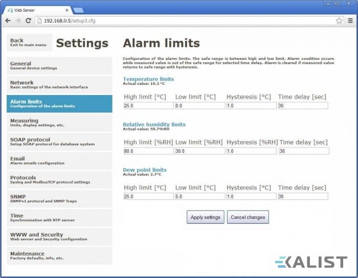 Thermometer with hygrometer Comet T3510 with Ethernet output