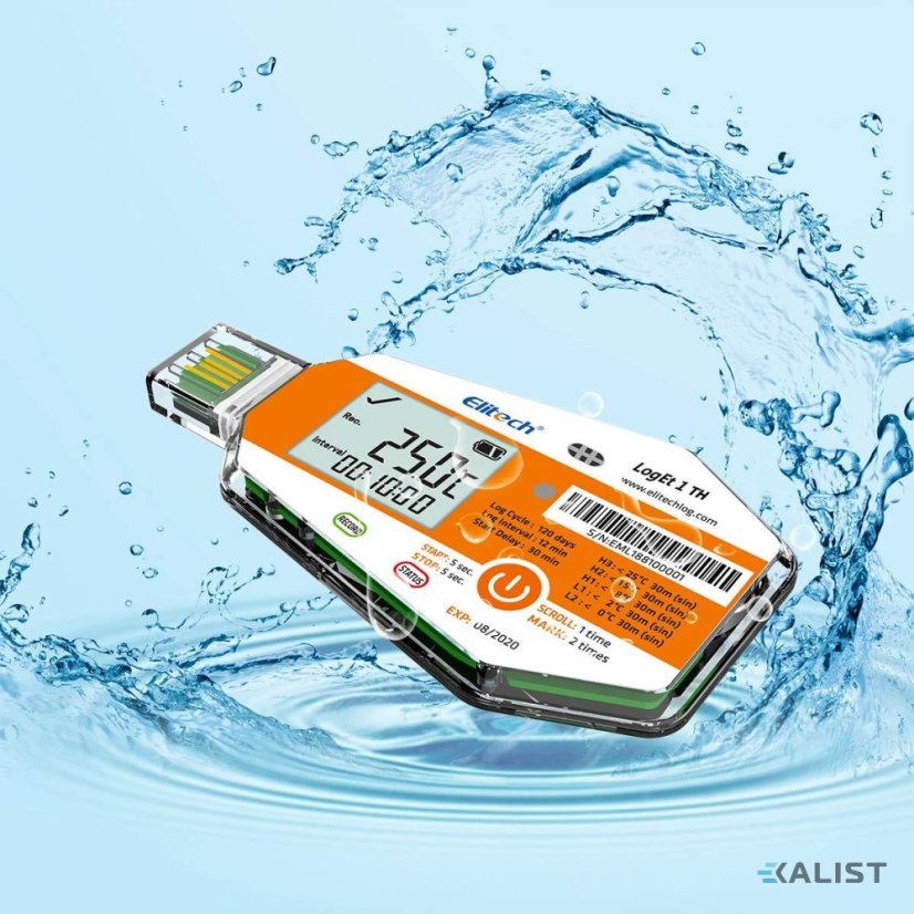 Disposable temperature and humidity data logger Elitech LogEt-1-TH with display