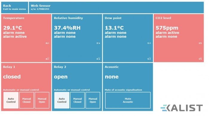 Snímač teploty a vlhkosti tlakového vzduchu Comet H3531P s výstupem na Ethernet a relé