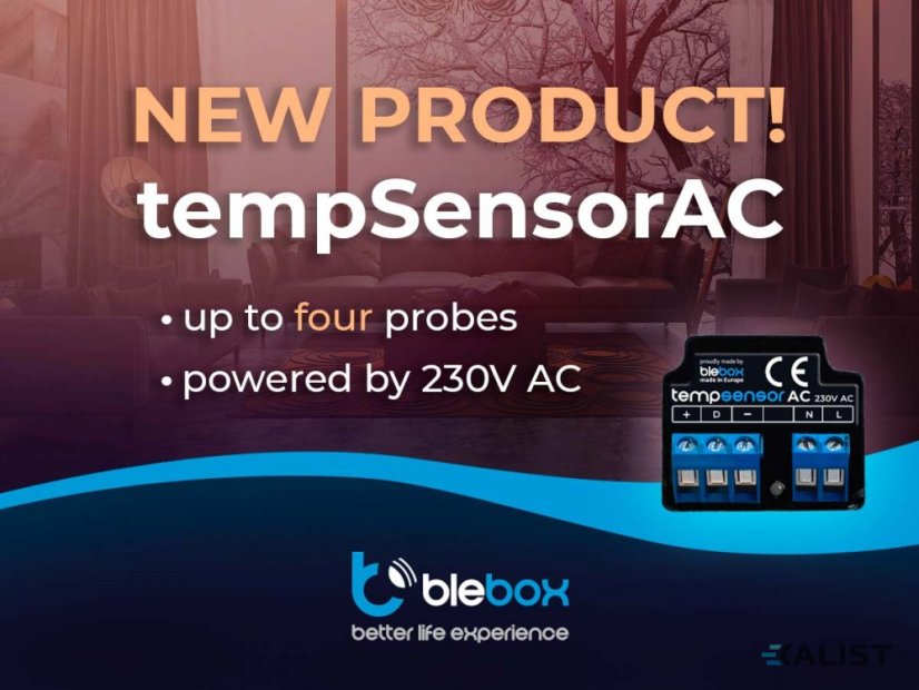 WiFi teploměr pro čtyři sondy blebox AC