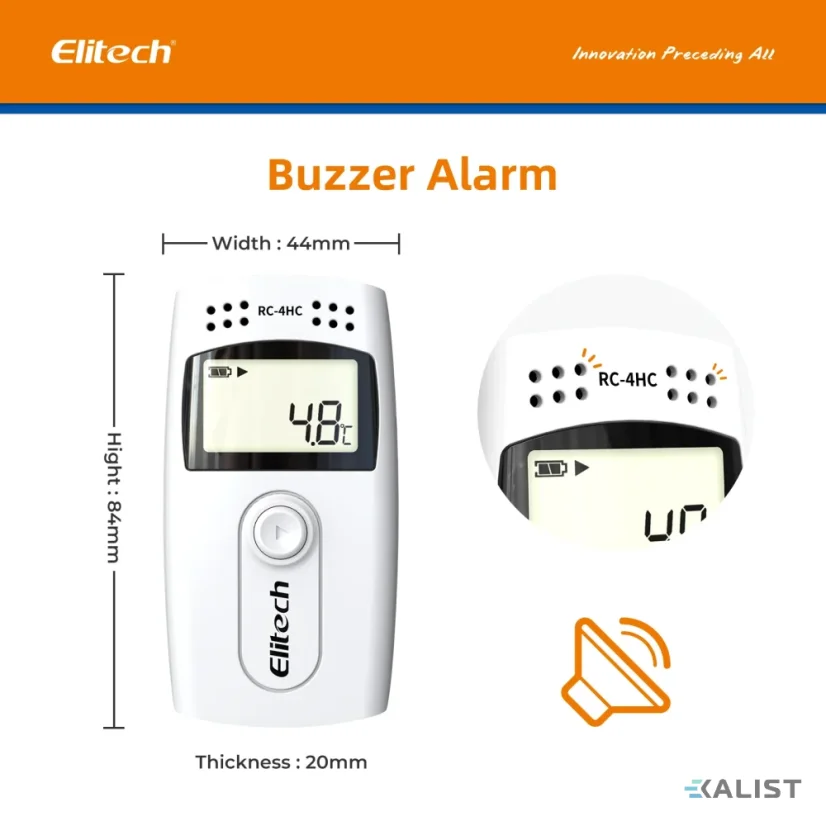 Elitech RC-4HC temperature, humidity data logger with external temperature probe
