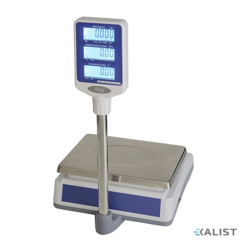 Komerčná mierka T-Scale QSP oficiálne certifikovaná - Maximálna váživosť: 30 kg, Vážení v dvoch rozsahoch: 15 kg / 30 kg