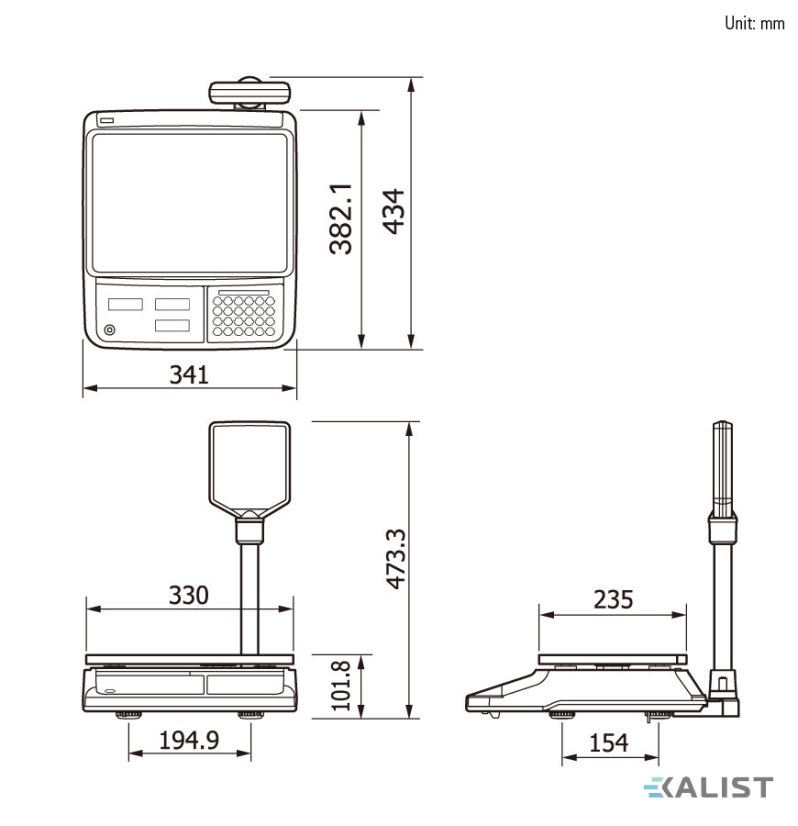 Oficiálne certifikovaný CAS PR-2 v komerčnom meradle - Vážení v dvoch rozsahoch: 3 kg / 6 kg