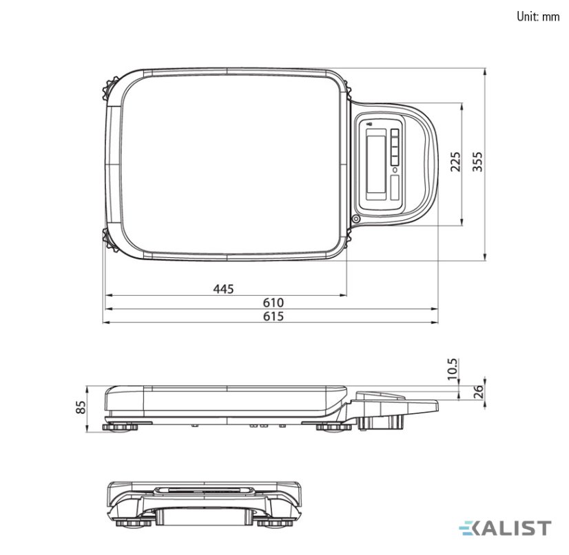 Mostová váha CAS PB oficiálne certifikovaná - Vážení v dvoch rozsahoch: 30 kg / 60 kg