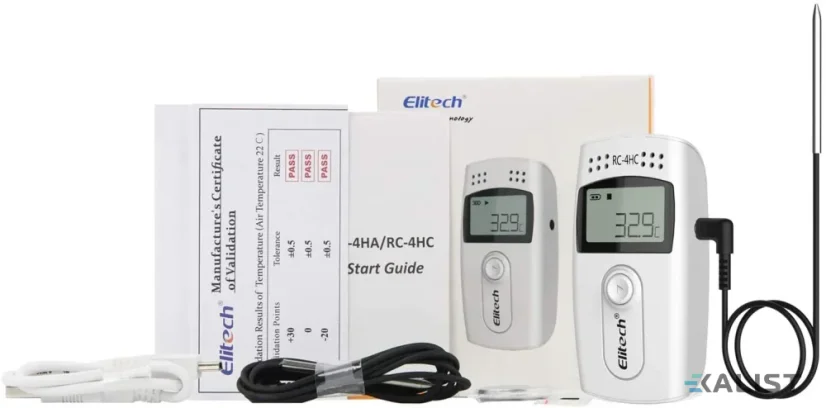 Elitech RC-4HC temperature, humidity data logger with external temperature probe