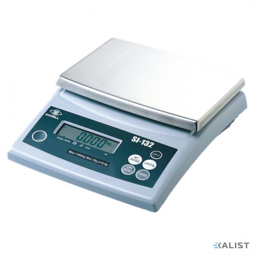 Laboratórna mierka Excell SI-132 - Maximálna váživosť: 1,5 kg, Rozlíšenie - hmotnosť (dielik): 0,05 g