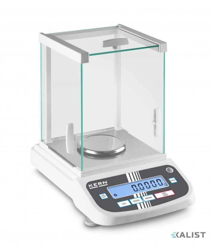 KERN ADJ analytická rovnováha - Maximálna váživosť: 120 g, Rozlíšenie - hmotnosť (dielik): 0.0001 g, Rozmery vážiacej plochy: 170 x 160 x 205 mm, Opakovateľnosť: 0,2 mg, Linearita: ± 0,400 mg