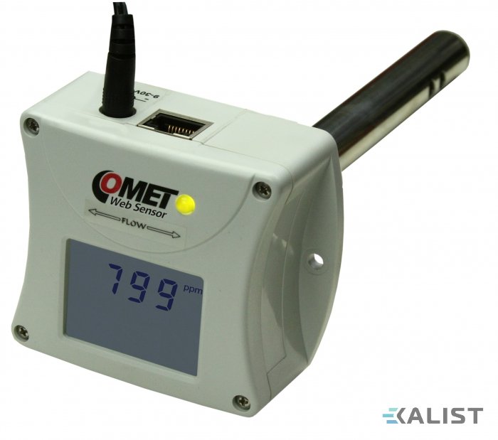 Web Sensor Comet T5545 CO2 do vzduchotechnického kanálu s výstupem na Ethernet