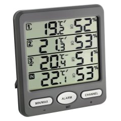 Teploměr a vlhkoměr s 3 bezdrátovými senzory TFA 30.3054.10 KLIMA-MONITOR