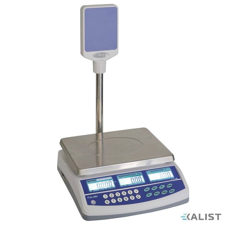 Komerčná mierka T-Scale QSP oficiálne certifikovaná - Maximálna váživosť: 30 kg, Vážení v dvoch rozsahoch: 15 kg / 30 kg