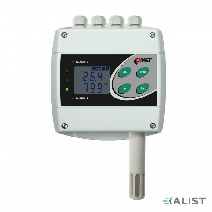 Snímač a regulátor teploty, vlhkosti a CO2 Comet H6420 s výstupem RS485