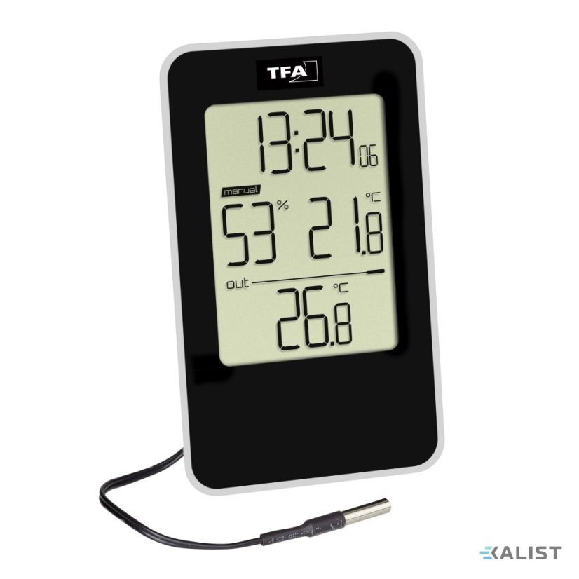 Thermometer with hygrometer and cable temperature sensor TFA 30.5048.01
