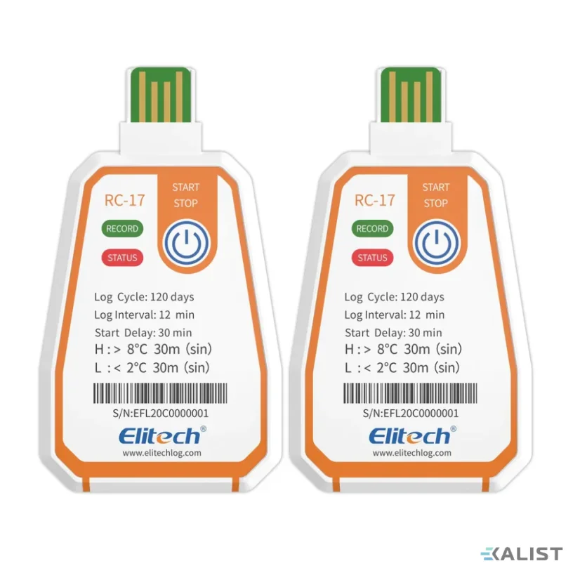 Jednorázový datalogger teploty Elitech RC-17