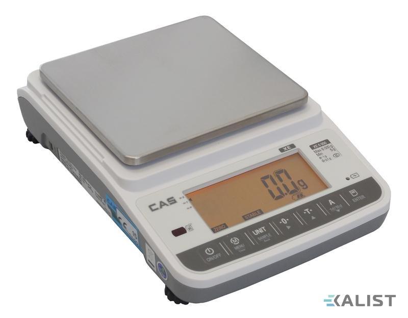Oficiálne certifikovaná presná váha CAS XE - Maximálna váživosť: 6 kg, Rozmery vážiacej plochy: 155 x 143 mm