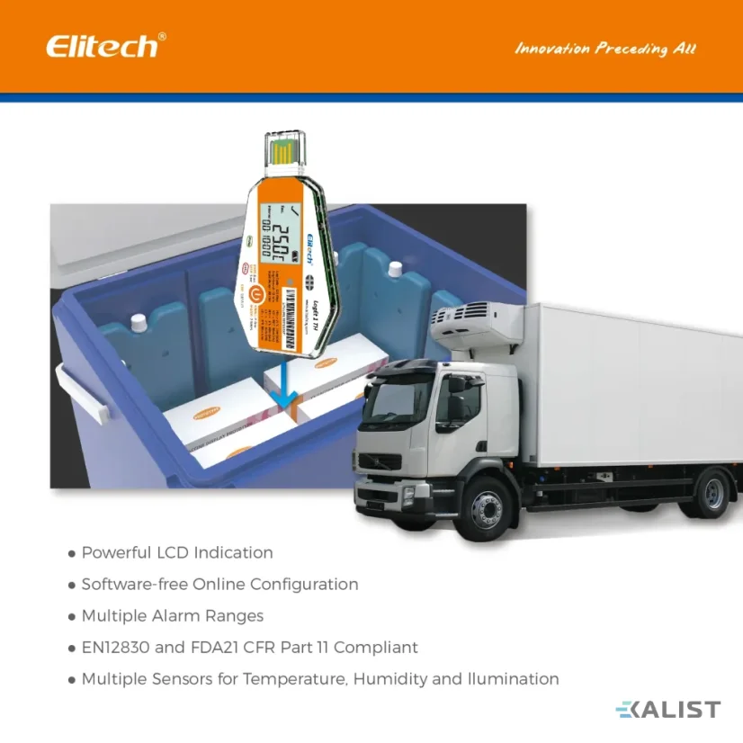 Disposable temperature and humidity data logger Elitech LogEt-1-TH with display