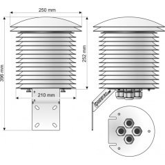 Meteokrit Comet F8004 pre štyri sondy, prirodzene vetraný