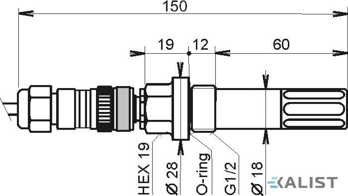 Web Sensor Comet T3511P teploty, vlhkosti se sondou do tlaku a výstupem na Ethernet