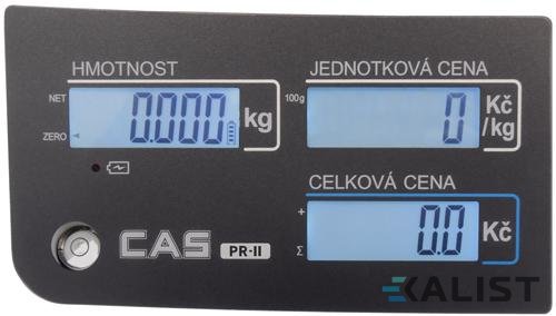 Obchodní váha CAS PR-2 úředně ověřená - Vážení ve dvou rozsazích: 6 kg / 15 kg