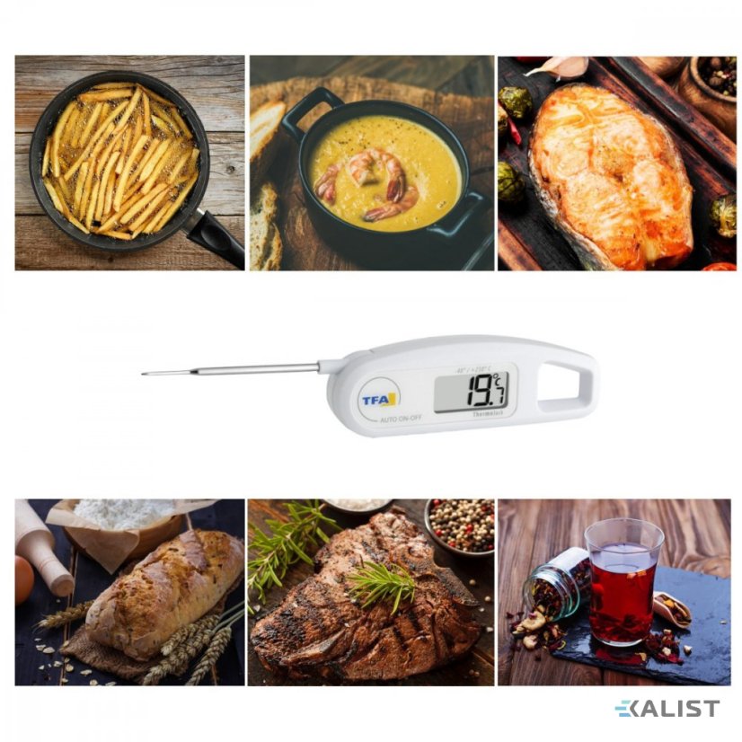 Teploměr TFA 30.1047.02 se sklápěcí vpichovací sondou a HACCP