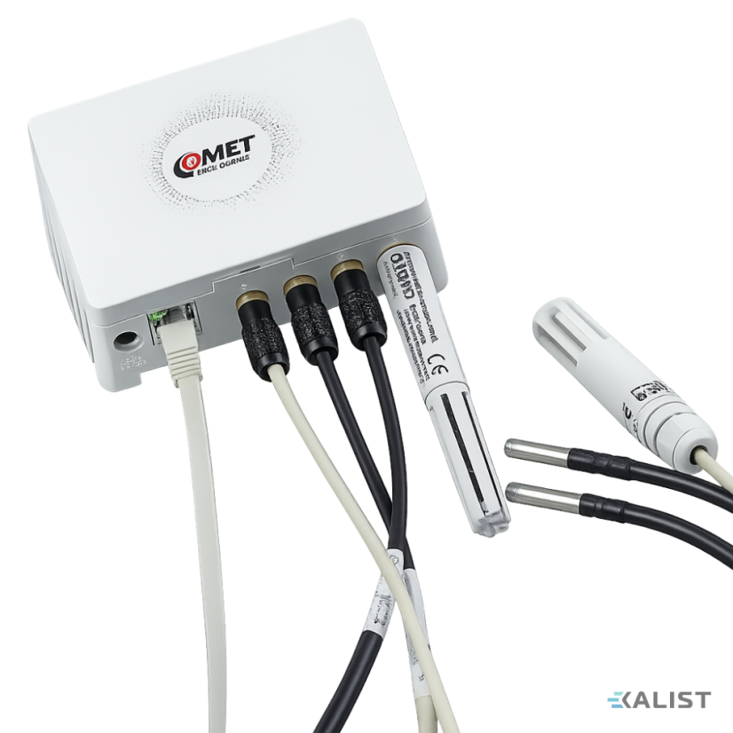 Ethernet senzor pro 4 teplotní a vlhkostní sondy s PoE  Comet PA8641
