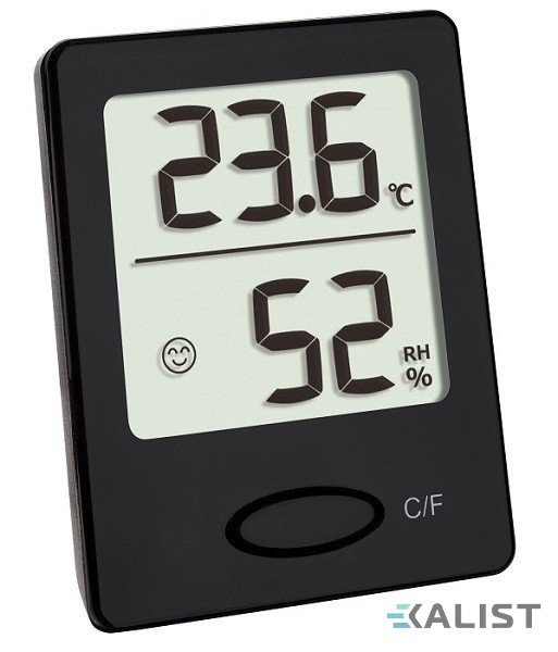 Digitální teploměr s vlhkoměrem černý TFA 30.5041.01