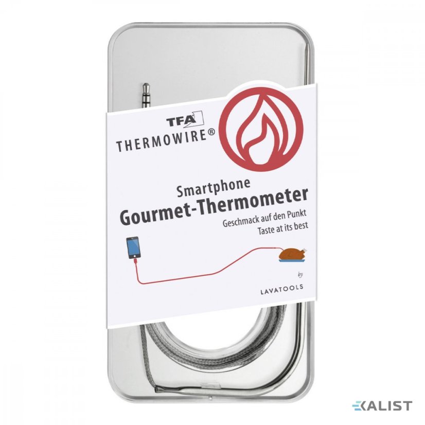 Gurmánský teploměr TFA 14.1505.01 THERMOWIRE pro chytré telefony (černý)