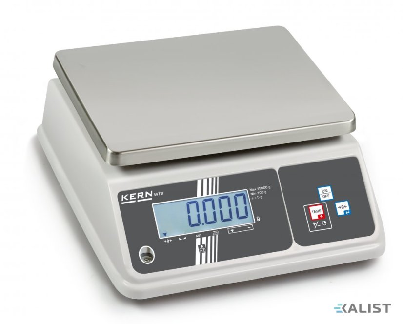 Mostová stupnica KERN WTB-NM - Maximálna váživosť: 30 kg, Rozlíšenie - hmotnosť (dielik): 10 g, overiteľný dielik: 10 g, Trieda presnosti: Ⅲ.