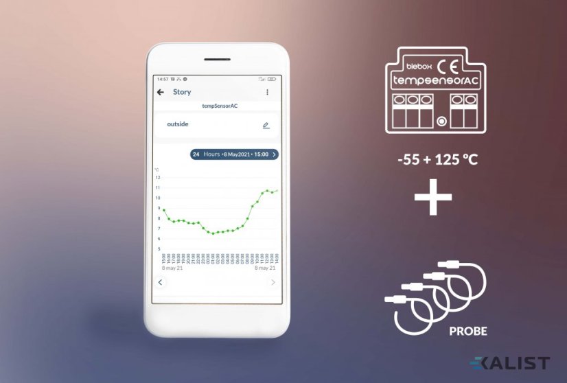 WiFi teploměr pro čtyři sondy blebox AC