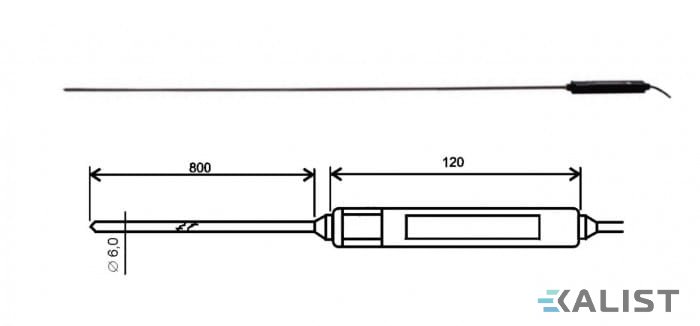 Teplotní vpichovací sonda 2021-150/0, kabel 1 m - bez konektoru