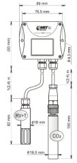 Webový senzor Comet T6541 teploty, vlhkosti a CO2 s výstupom Ethernet