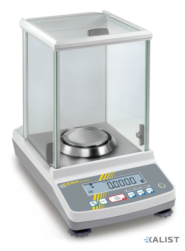 Analytické váhy Kern ACS - Maximálna váživosť: 120 g, Rozlíšenie - hmotnosť (dielik): 0.0001 g, Rozmery vážiacej plochy: Ø 91 mm, Opakovateľnosť: 0,2 mg, Linearita: ± 0,3 mg