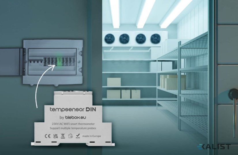 WiFi thermometer for four blebox DIN probes