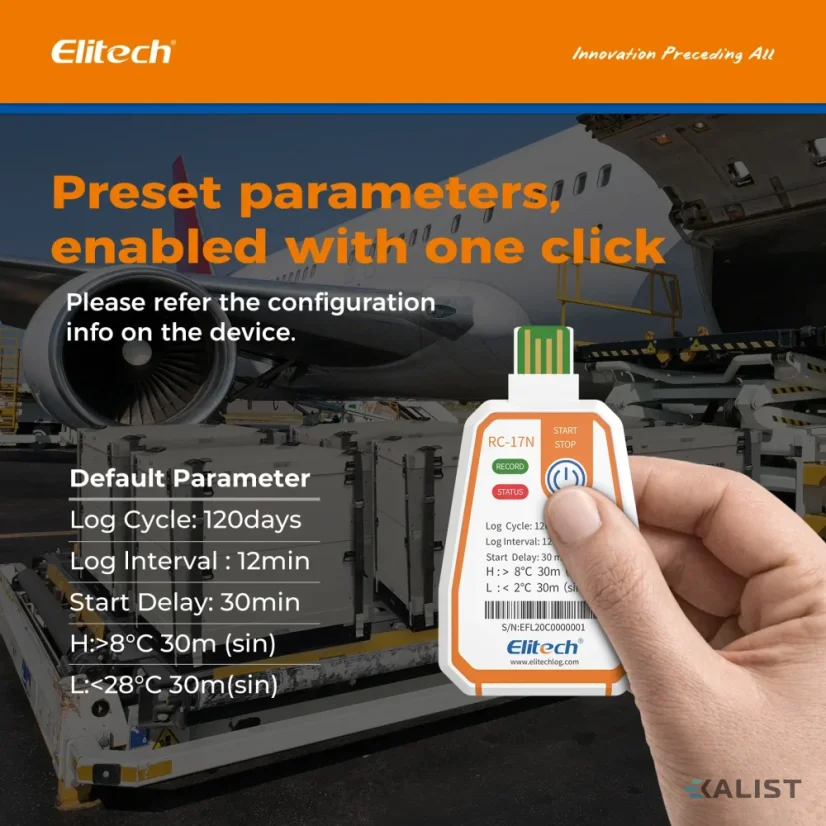 Jednorazový datalogger teploty Elitech RC-17-N s NFC