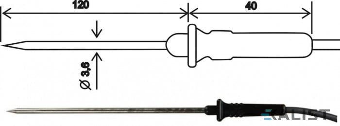 Teplotní vpichovací sonda 2304-220/C, kabel 1 m - CINCH