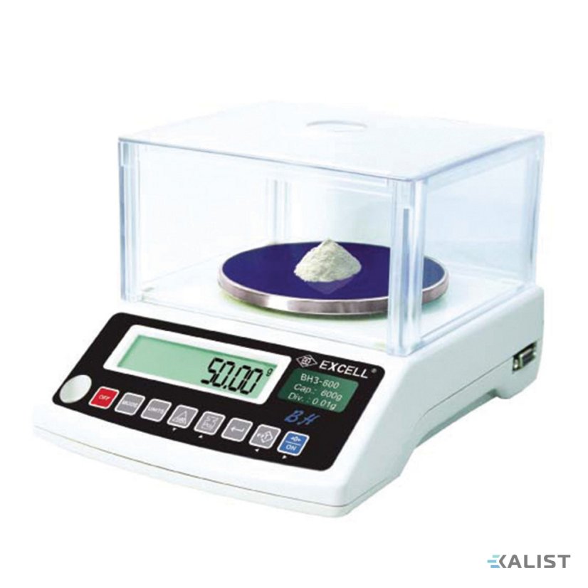 Laboratórna váha Excell BH3 - Maximálna váživosť: 1,2 kg, Rozlíšenie - hmotnosť (dielik): 0,02 g