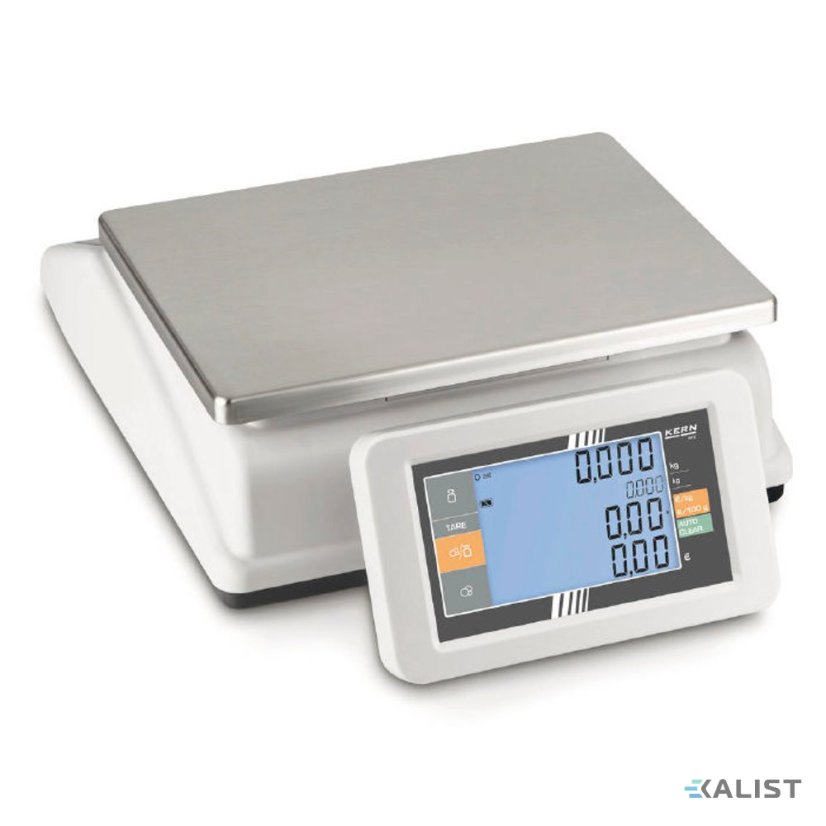 Obchodná počítacia váha Kern RFE, dvojitý rozsah, overiteľná - Vážení v dvoch rozsahoch: 6 kg / 15 kg, Rozlíšenie - hmotnosť (dielik): 2 g / 5 g, overiteľný dielik: 2 g / 5 g, Trieda presnosti: Ⅲ.