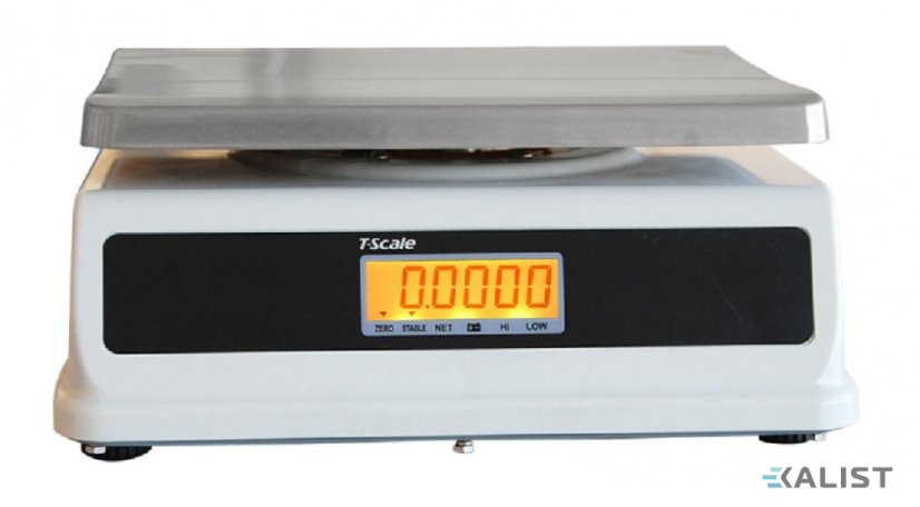 Kuchynská váha T-Scale SW oficiálne certifikovaná - Maximálna váživosť: 6 kg, Vážení v dvoch rozsahoch: 3 kg / 6 kg