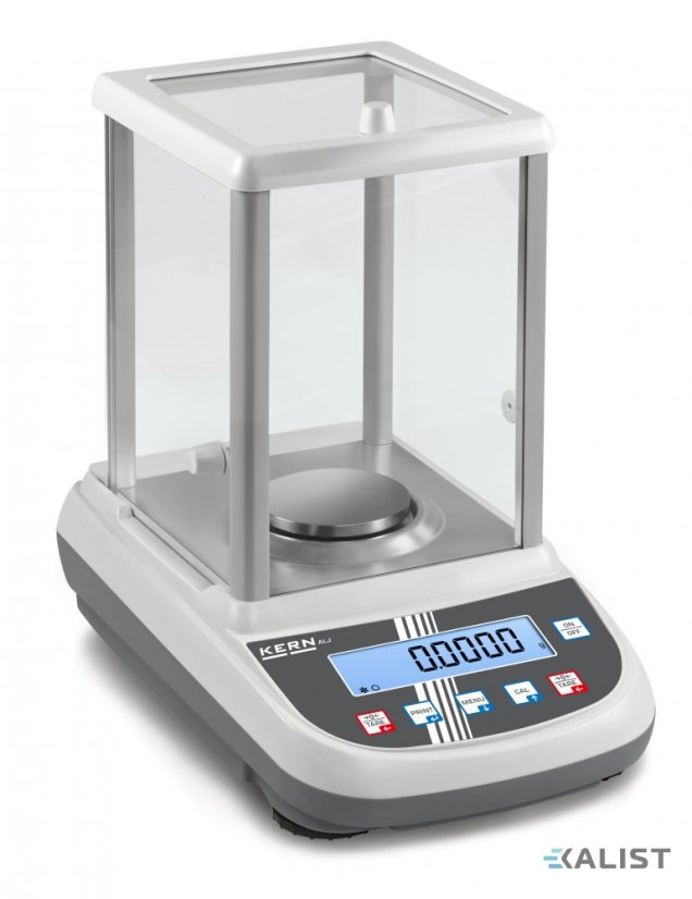 Analytická rovnováha KERN ALJ - Maximálna váživosť: 310 g, Rozlíšenie - hmotnosť (dielik): 0.0001 g, Rozmery vážiacej plochy: Ø 80 mm