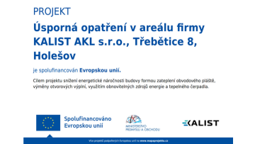 Úsporná opatření v areálu společnosti KALIST AKL s.r.o.